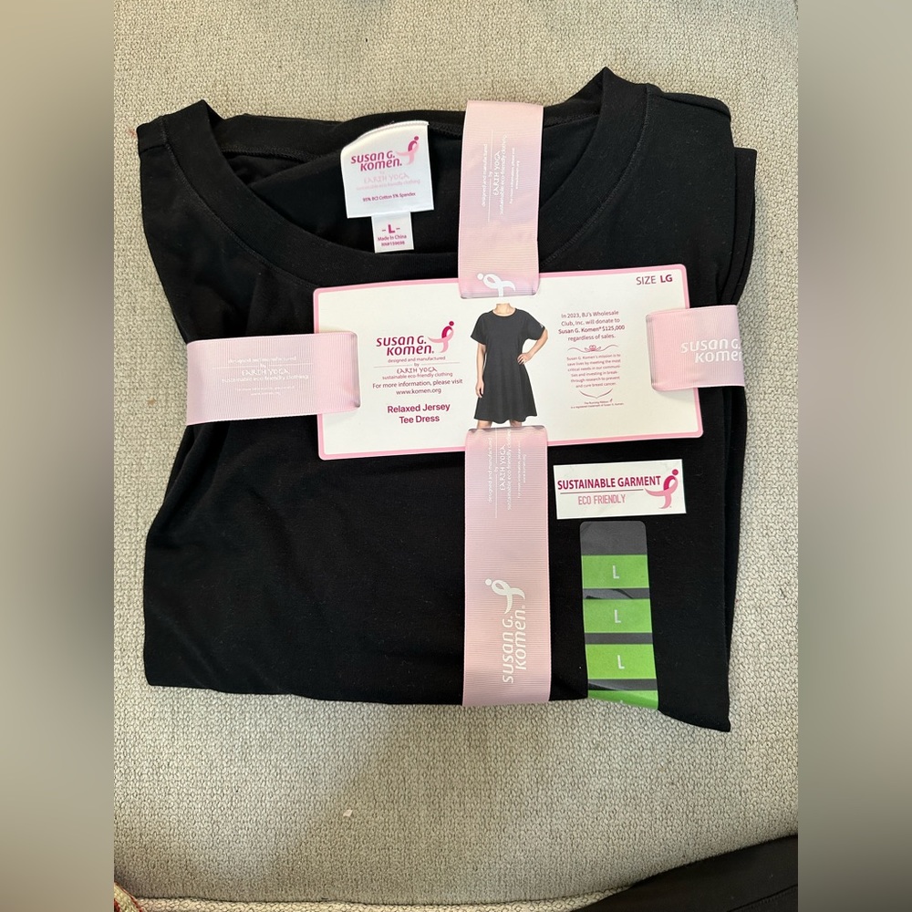 Susan G Komen Relaxed Jersey Tee Dress NWT